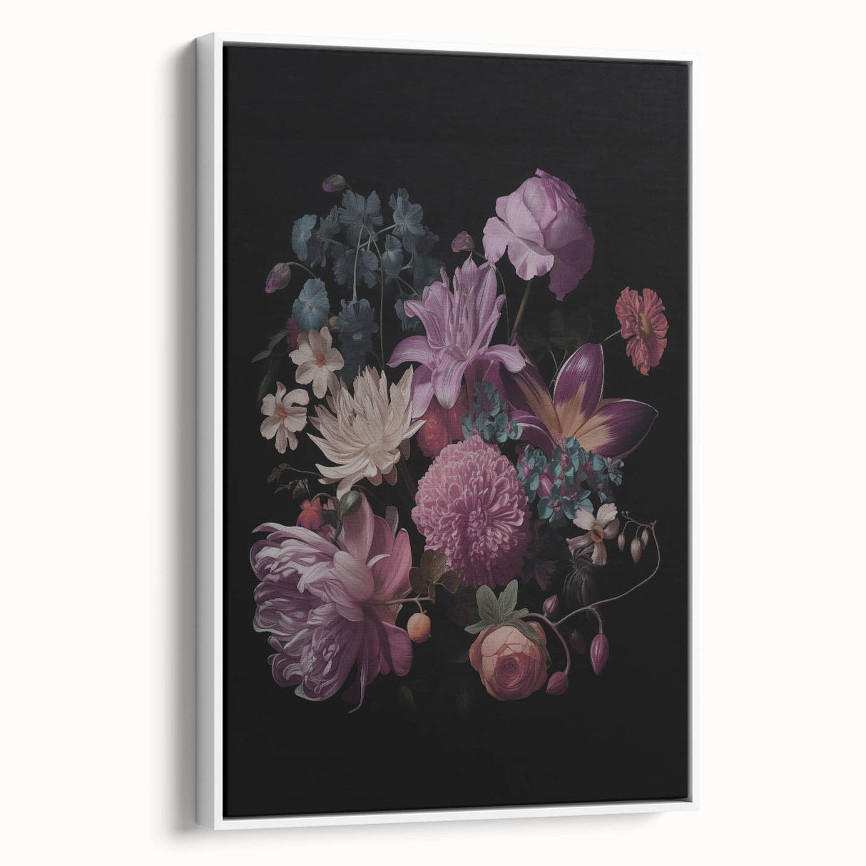 Electric Wall Art – Dark Moody Floral Arrangement Modern Electric Decor