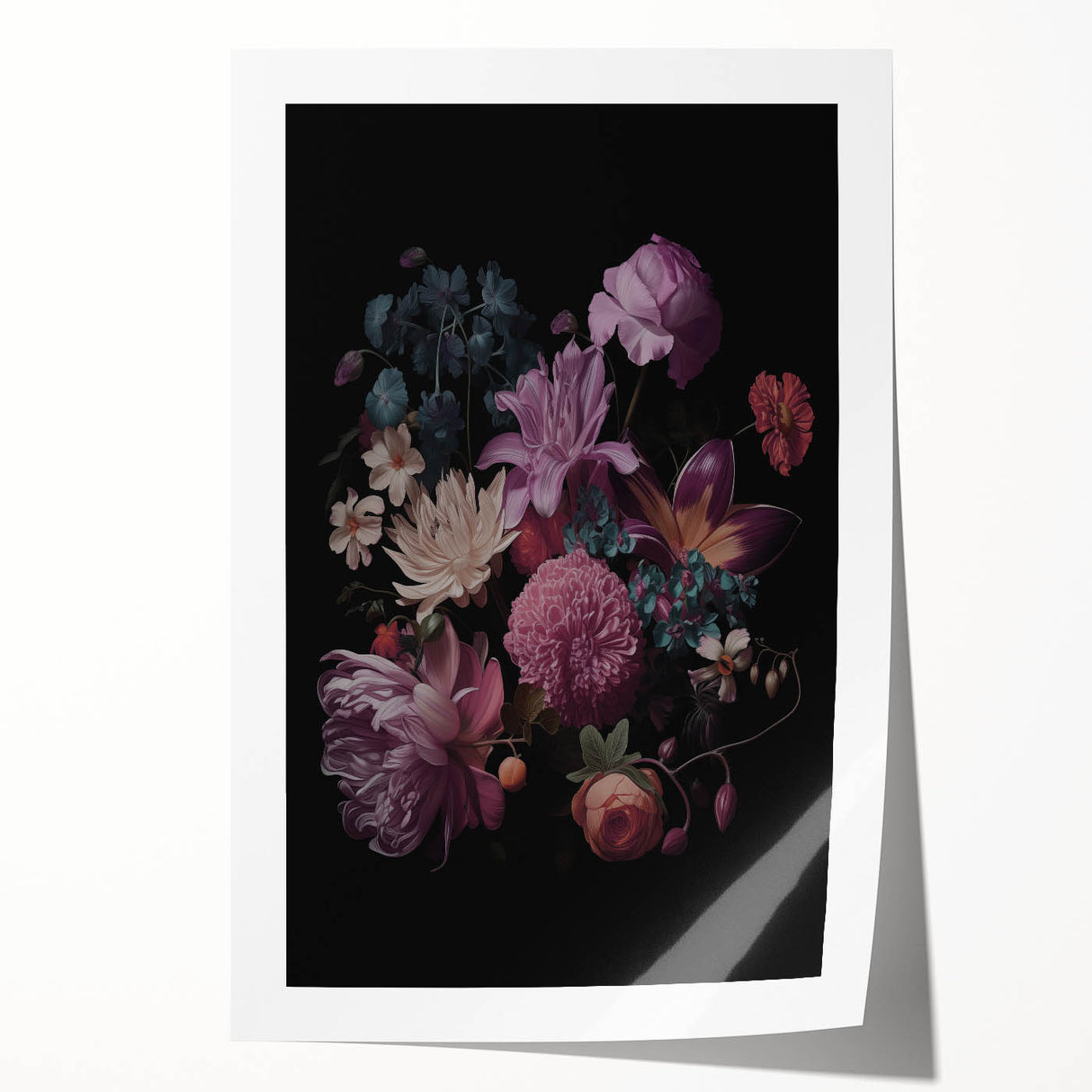 Electric Wall Art – Dark Moody Floral Arrangement Modern Electric Decor
