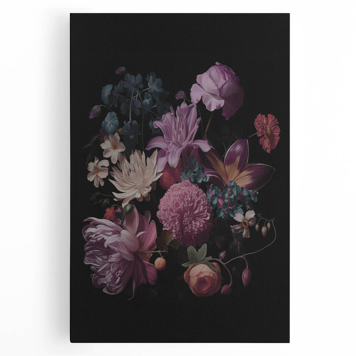 Electric Wall Art – Dark Moody Floral Arrangement Modern Electric Decor