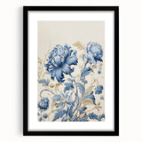 Electric Wall Art – Blue Floral Botanical Design Modern Electric Decor