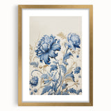 Electric Wall Art – Blue Floral Botanical Design Modern Electric Decor