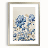 Electric Wall Art – Blue Floral Botanical Design Modern Electric Decor