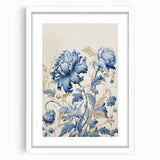 Electric Wall Art – Blue Floral Botanical Design Modern Electric Decor
