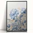 Electric Wall Art – Blue Floral Botanical Design Modern Electric Decor