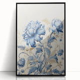 Electric Wall Art – Blue Floral Botanical Design Modern Electric Decor