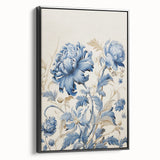 Electric Wall Art – Blue Floral Botanical Design Modern Electric Decor