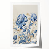 Electric Wall Art – Blue Floral Botanical Design Modern Electric Decor