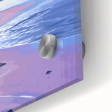 Serene Electric Coastal Canvas - Modern Vibrant Beach Wall Art Decor