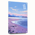 Serene Electric Coastal Canvas - Modern Vibrant Beach Wall Art Decor