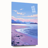 Serene Electric Coastal Canvas - Modern Vibrant Beach Wall Art Decor