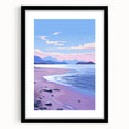 Serene Electric Coastal Canvas - Modern Vibrant Beach Wall Art Decor