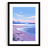 Serene Electric Coastal Canvas - Modern Vibrant Beach Wall Art Decor