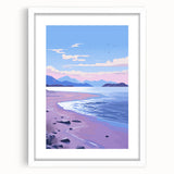 Serene Electric Coastal Canvas - Modern Vibrant Beach Wall Art Decor