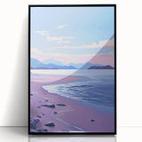 Serene Electric Coastal Canvas - Modern Vibrant Beach Wall Art Decor