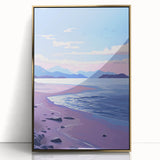 Serene Electric Coastal Canvas - Modern Vibrant Beach Wall Art Decor