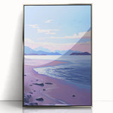 Serene Electric Coastal Canvas - Modern Vibrant Beach Wall Art Decor