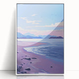 Serene Electric Coastal Canvas - Modern Vibrant Beach Wall Art Decor
