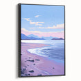 Serene Electric Coastal Canvas - Modern Vibrant Beach Wall Art Decor