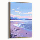 Serene Electric Coastal Canvas - Modern Vibrant Beach Wall Art Decor
