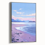 Serene Electric Coastal Canvas - Modern Vibrant Beach Wall Art Decor