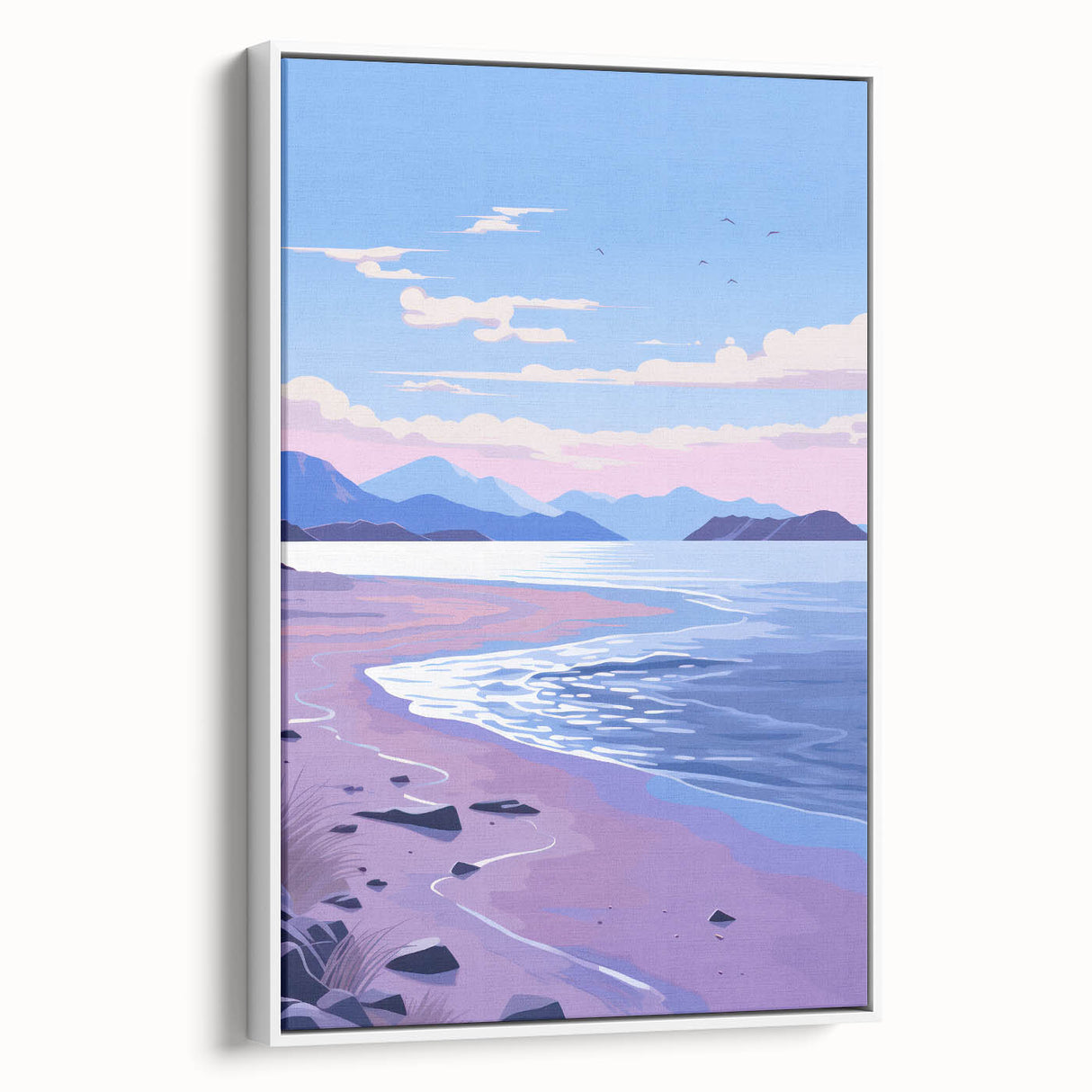 Serene Electric Coastal Canvas - Modern Vibrant Beach Wall Art Decor