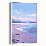 Serene Electric Coastal Canvas - Modern Vibrant Beach Wall Art Decor