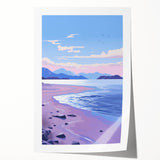 Serene Electric Coastal Canvas - Modern Vibrant Beach Wall Art Decor