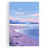 Serene Electric Coastal Canvas - Modern Vibrant Beach Wall Art Decor