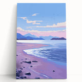 Serene Electric Coastal Canvas - Modern Vibrant Beach Wall Art Decor