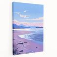 Serene Electric Coastal Canvas - Modern Vibrant Beach Wall Art Decor