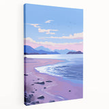 Serene Electric Coastal Canvas - Modern Vibrant Beach Wall Art Decor
