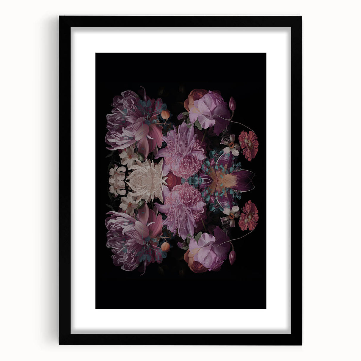 Electric Wall Art | Dark Floral Electric Canvas for Modern Interiors