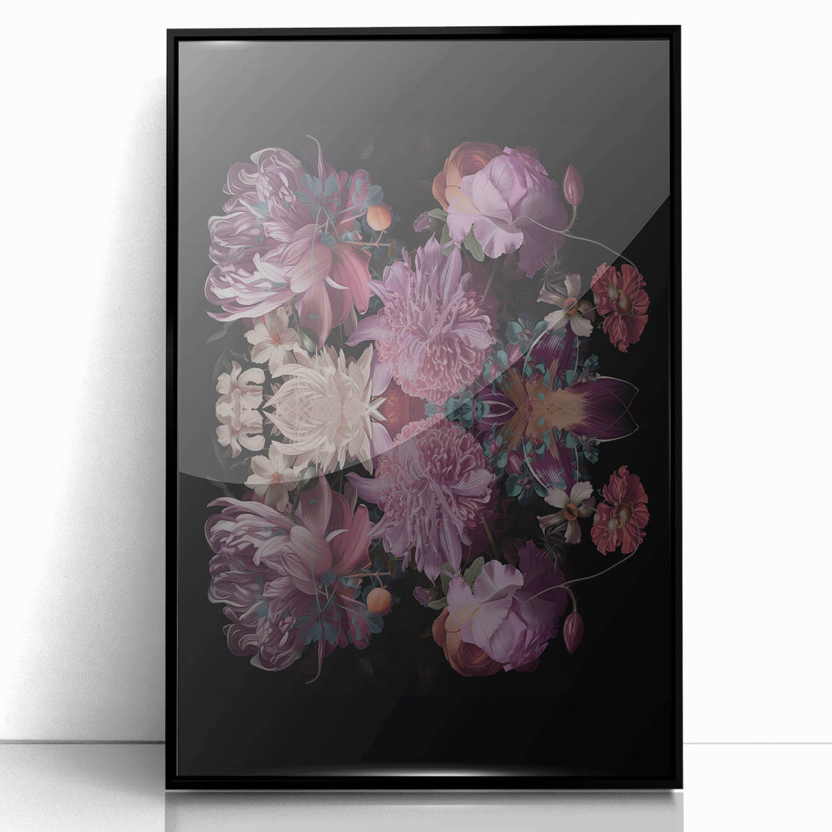 Electric Wall Art | Dark Floral Electric Canvas for Modern Interiors