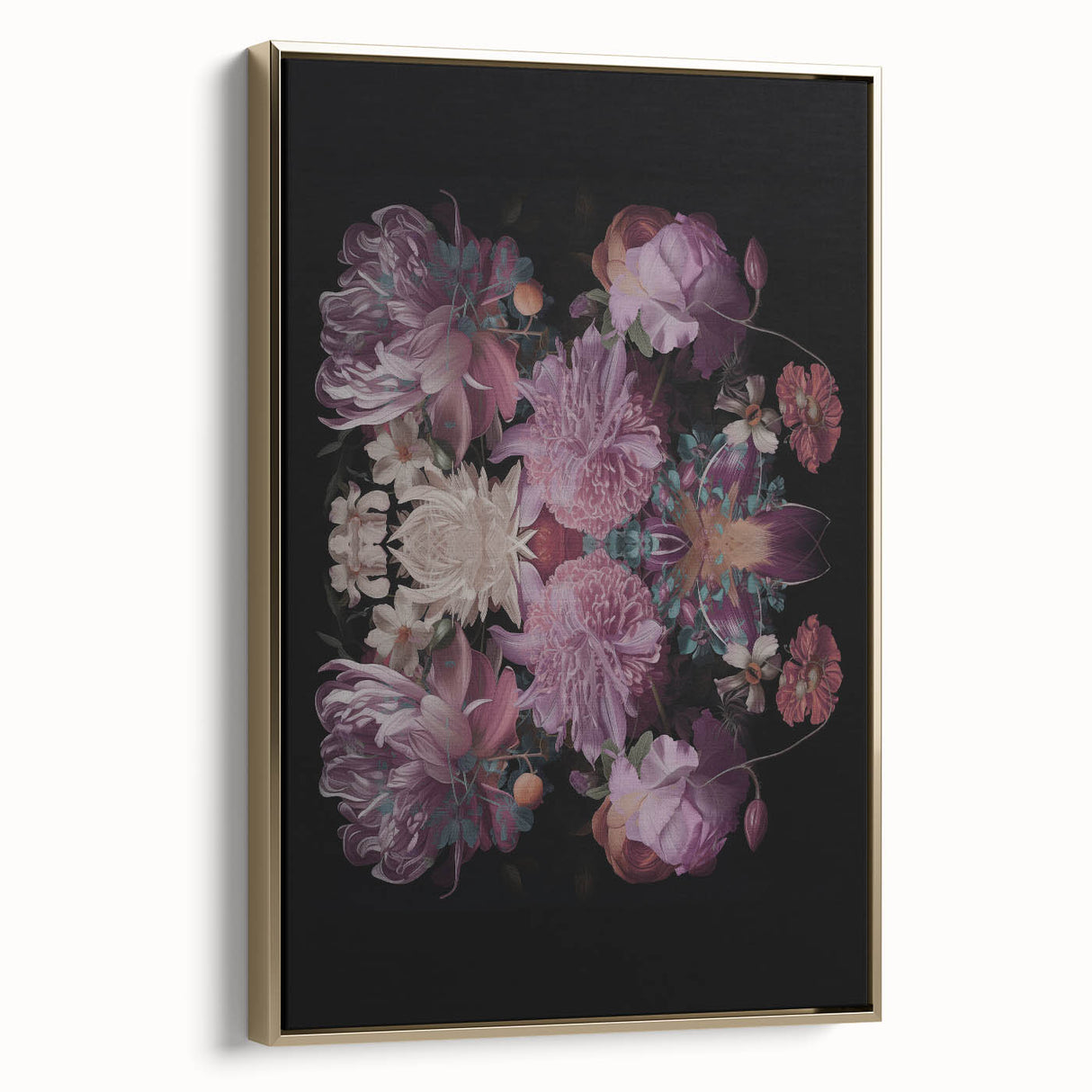 Electric Wall Art | Dark Floral Electric Canvas for Modern Interiors