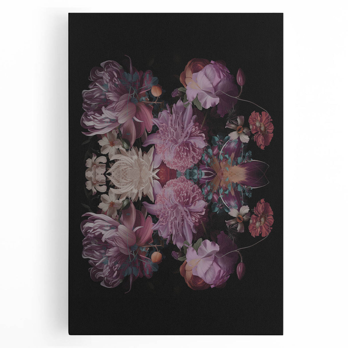 Electric Wall Art | Dark Floral Electric Canvas for Modern Interiors