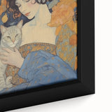 Electric Wall Art | Vibrant Portrait with Cat Electric Canvas Decor