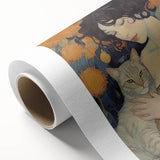 Electric Wall Art | Vibrant Portrait with Cat Electric Canvas Decor