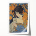 Electric Wall Art | Vibrant Portrait with Cat Electric Canvas Decor