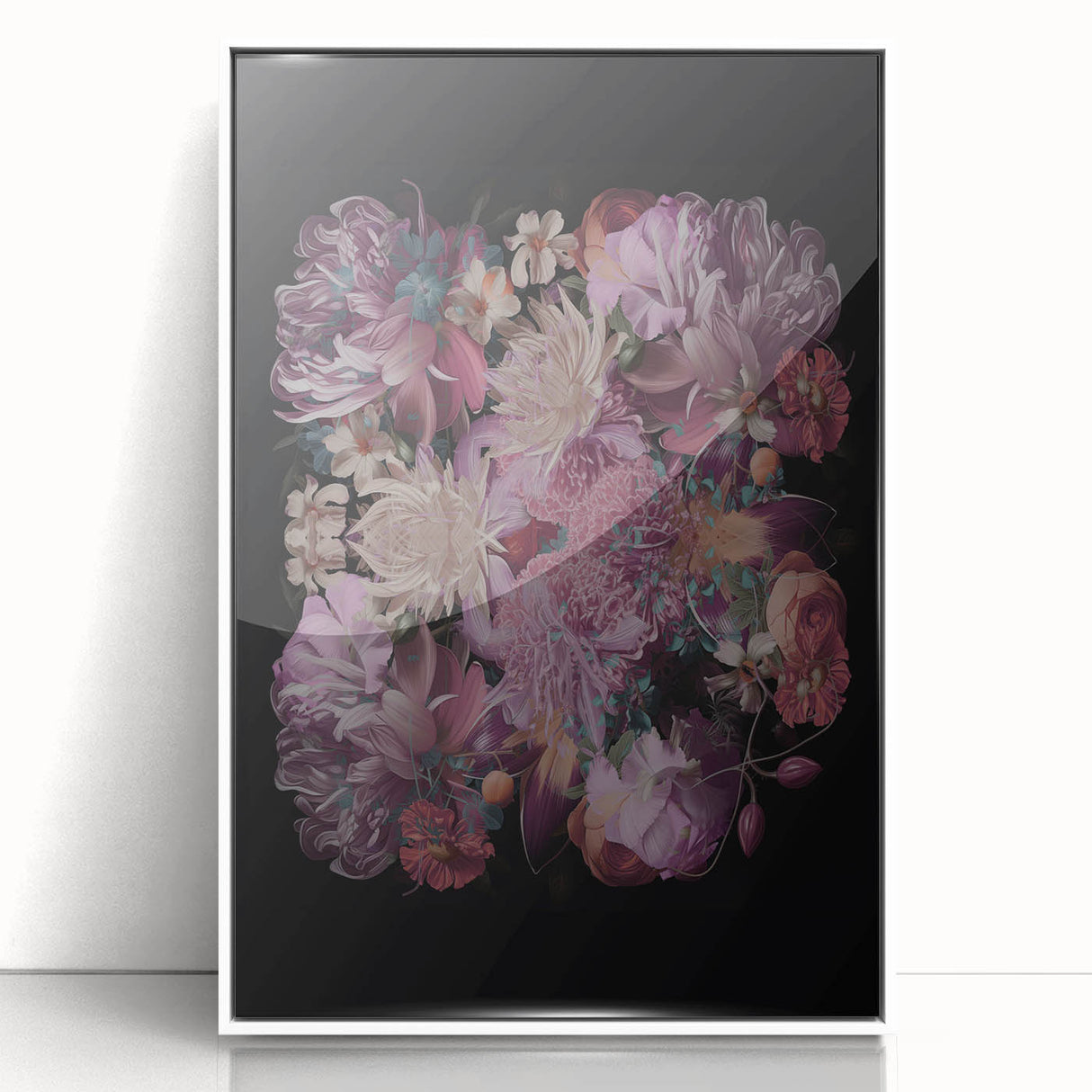 Electric Wall Art | Dramatic Floral Electric Canvas for Modern Decor