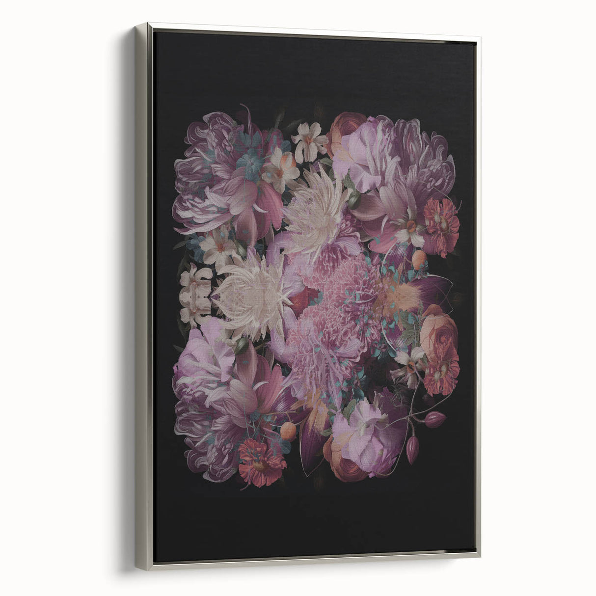 Electric Wall Art | Dramatic Floral Electric Canvas for Modern Decor