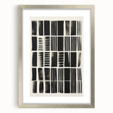 Modern Monochrome Grid Art Canvas - Electric Pattern Wall Decor
