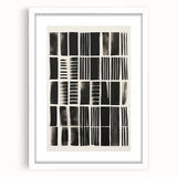 Modern Monochrome Grid Art Canvas - Electric Pattern Wall Decor