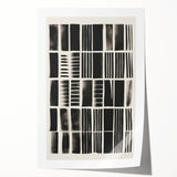 Modern Monochrome Grid Art Canvas - Electric Pattern Wall Decor