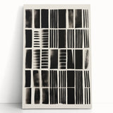 Modern Monochrome Grid Art Canvas - Electric Pattern Wall Decor