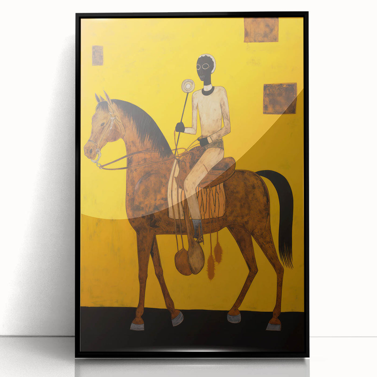 Electric Rider Art - Bold Abstract Electric Painting - Yellow Canvas