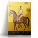 Electric Rider Art - Bold Abstract Electric Painting - Yellow Canvas