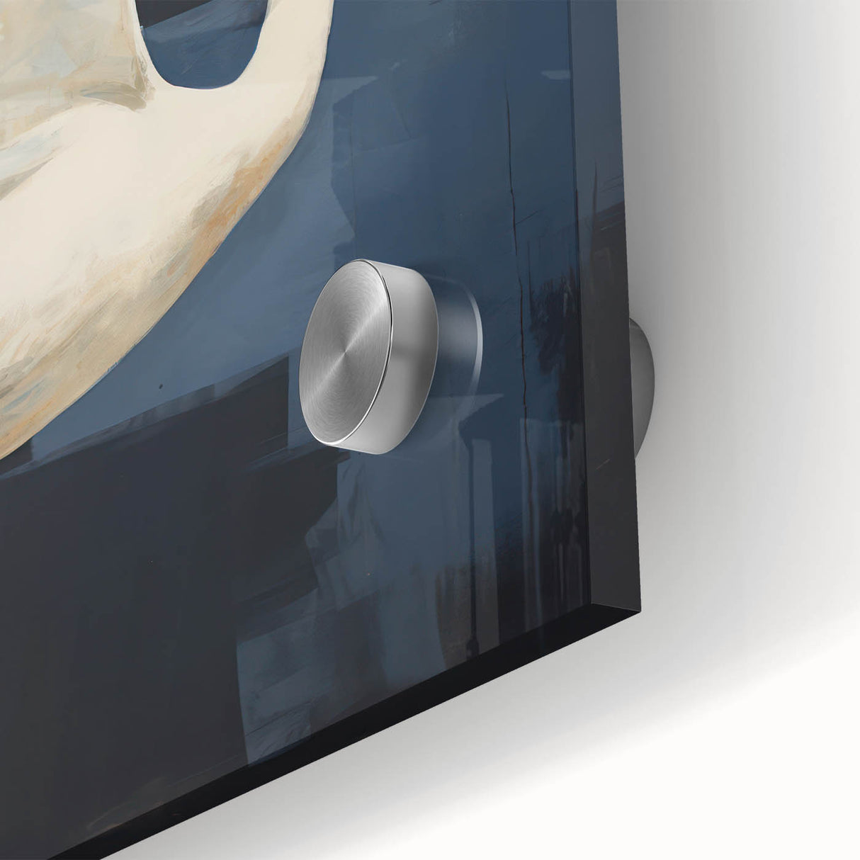 Electric Swan Art - Modern Abstract Electric Canvas - Navy Blue Decor