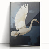 Electric Swan Art - Modern Abstract Electric Canvas - Navy Blue Decor