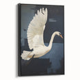 Electric Swan Art - Modern Abstract Electric Canvas - Navy Blue Decor