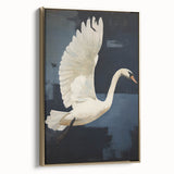 Electric Swan Art - Modern Abstract Electric Canvas - Navy Blue Decor